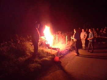 Burning effigy of Old Bartle in West Witton