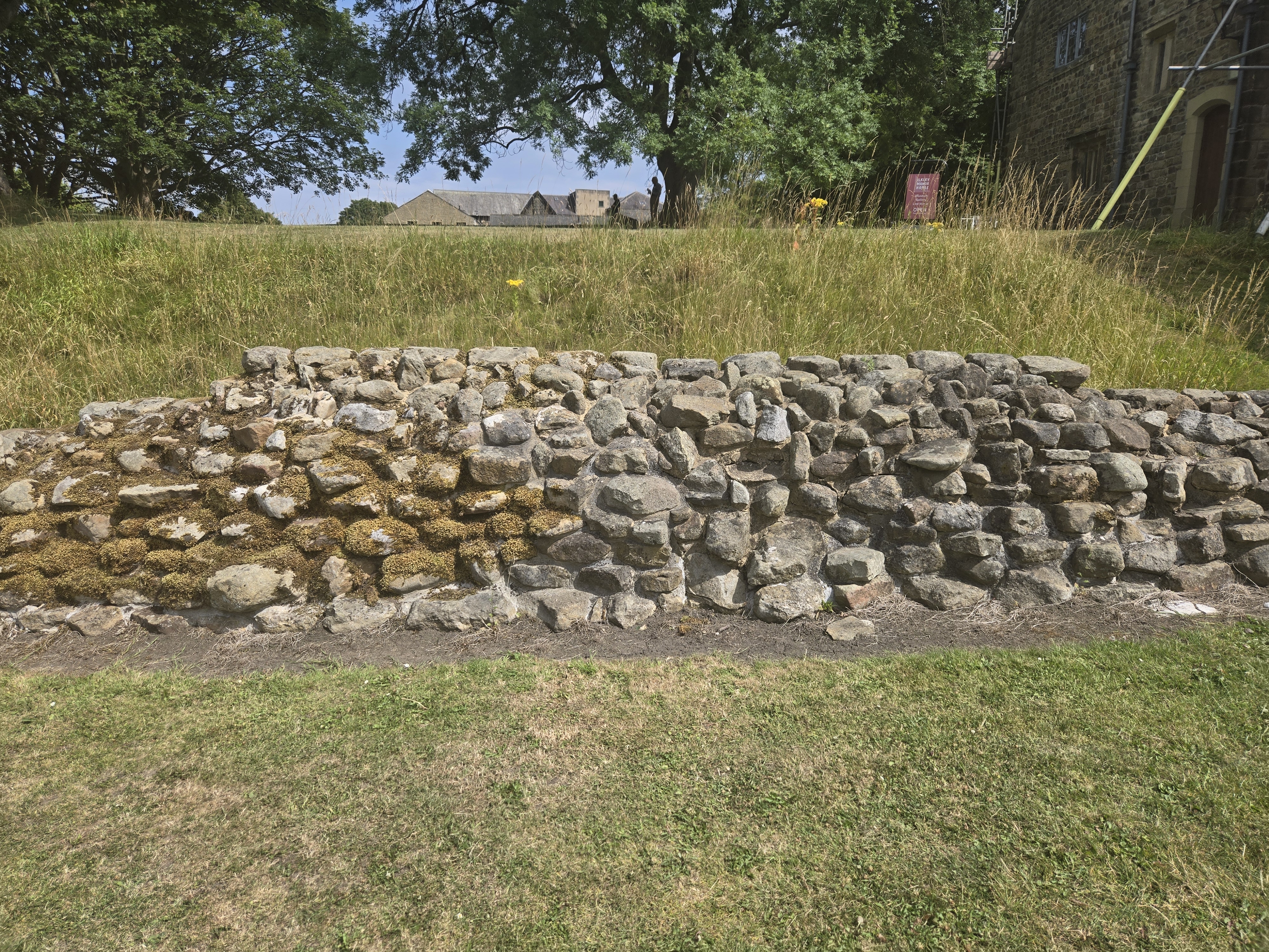 Section of Roman wall in grounds of the Manor House, Ilkley, West Yorkshire