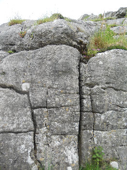 Vertical section through edge of limestone pavement above Malham Cove