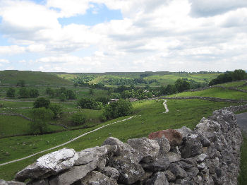 Malhamdale, viewed from above Malham village