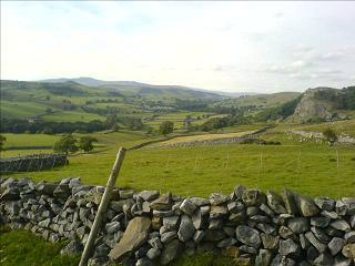 Looking up Ribblesdale from above Langcliffe