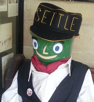 Station master at the Settle Flowerpot Festival