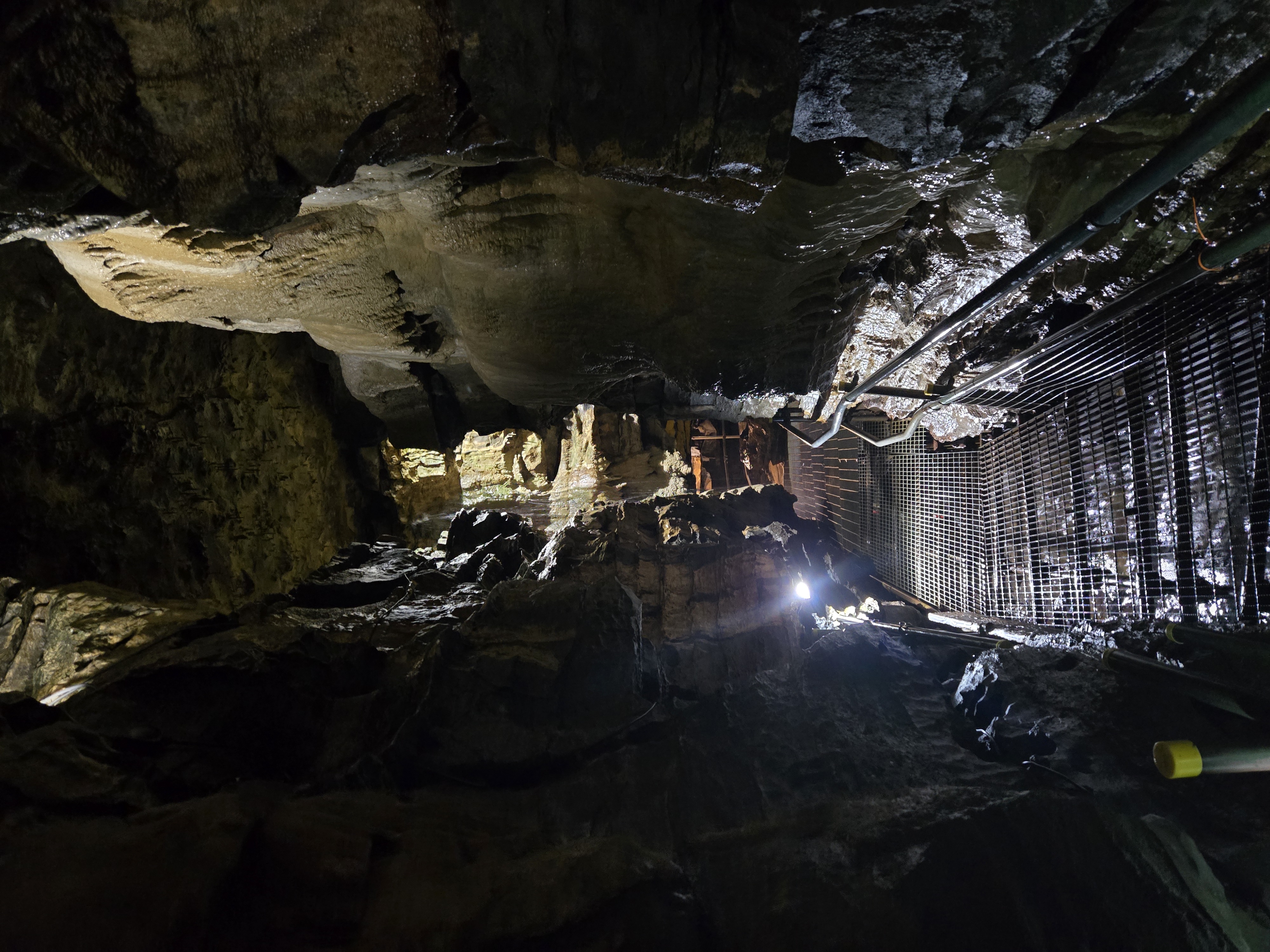 flowstones in cave passage